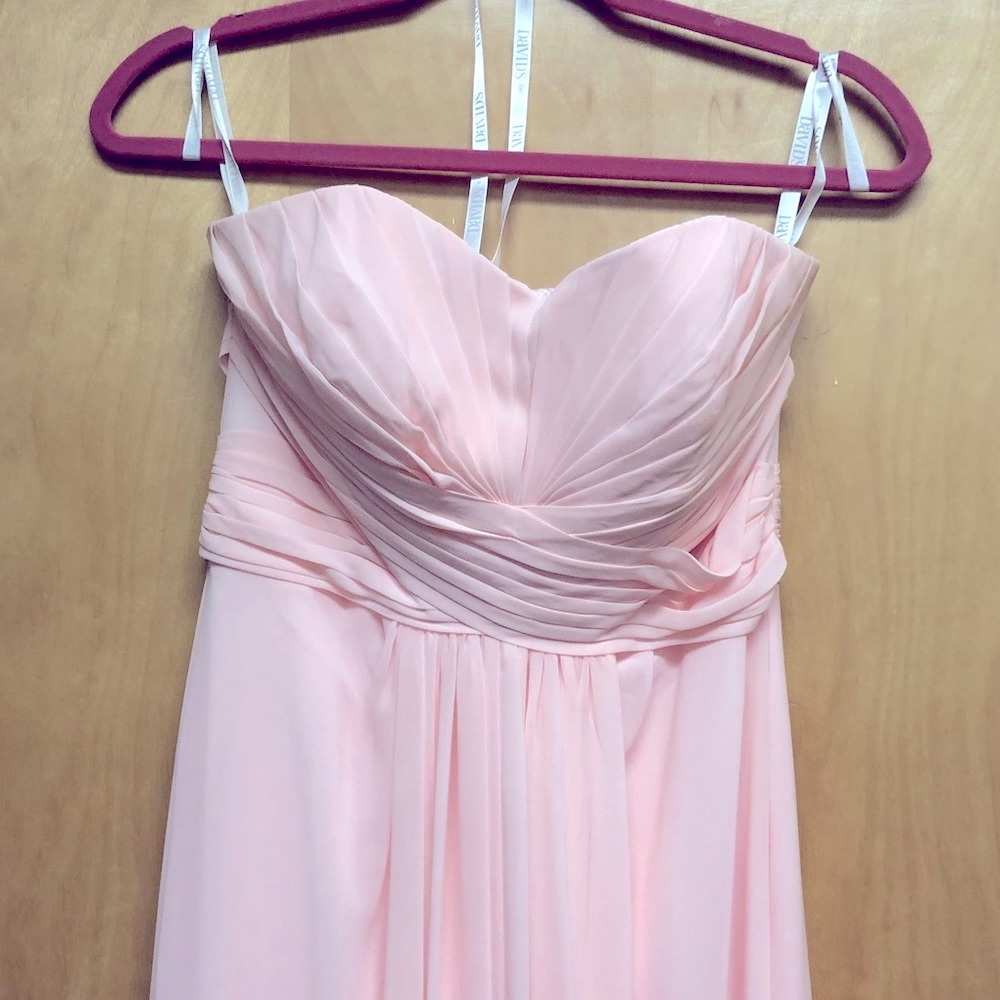David’s Bridal Bridesmaid Prom Petal (pink) F15555 - Picture 4 of 7